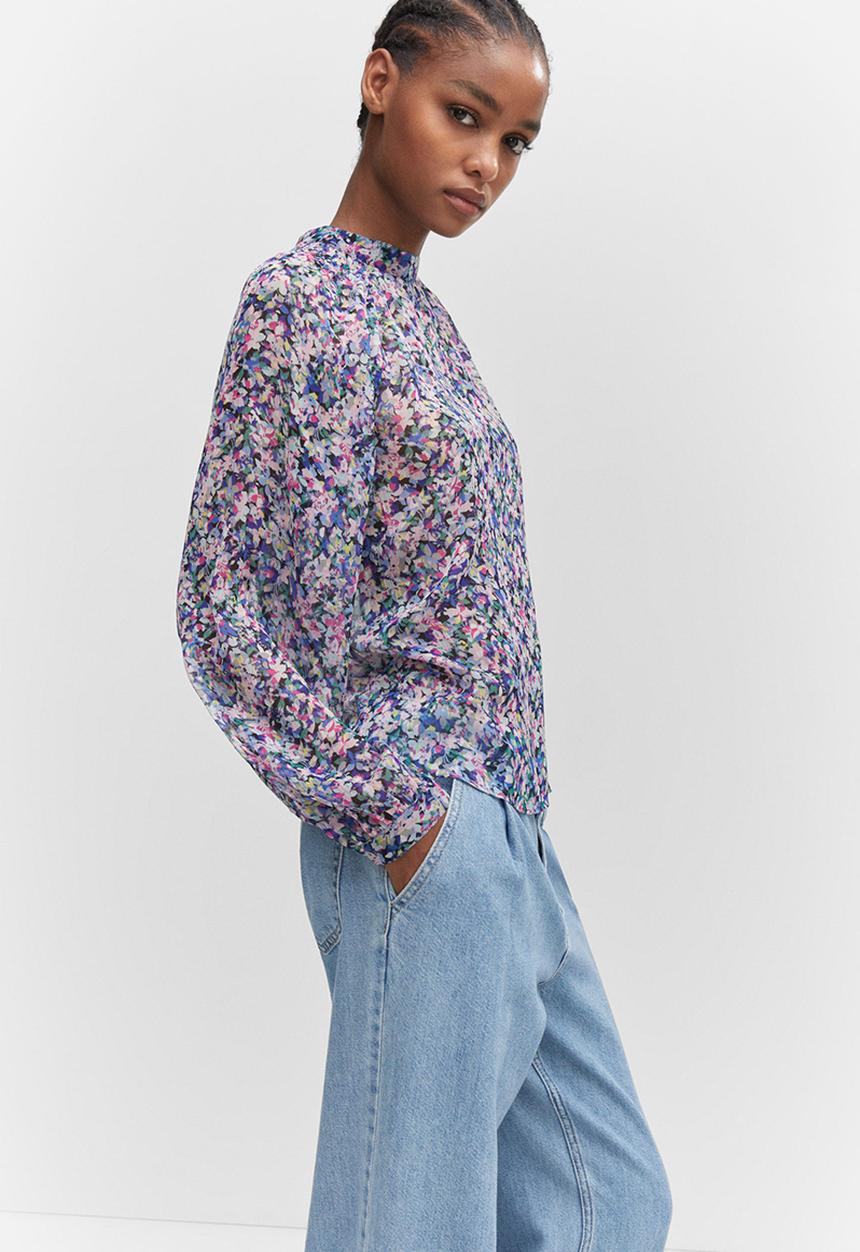 MANGO - Blouse flor - blue