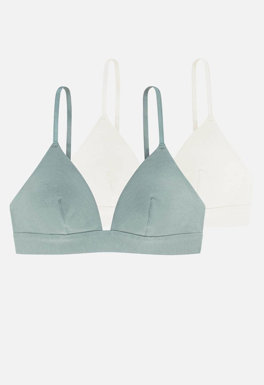 DORINA - Cali 2 pack non padded bralette - green/ivory