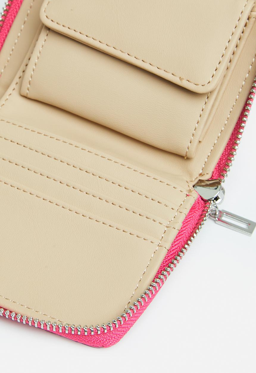 GUESS - Lathan slg small zip round - fuchsia