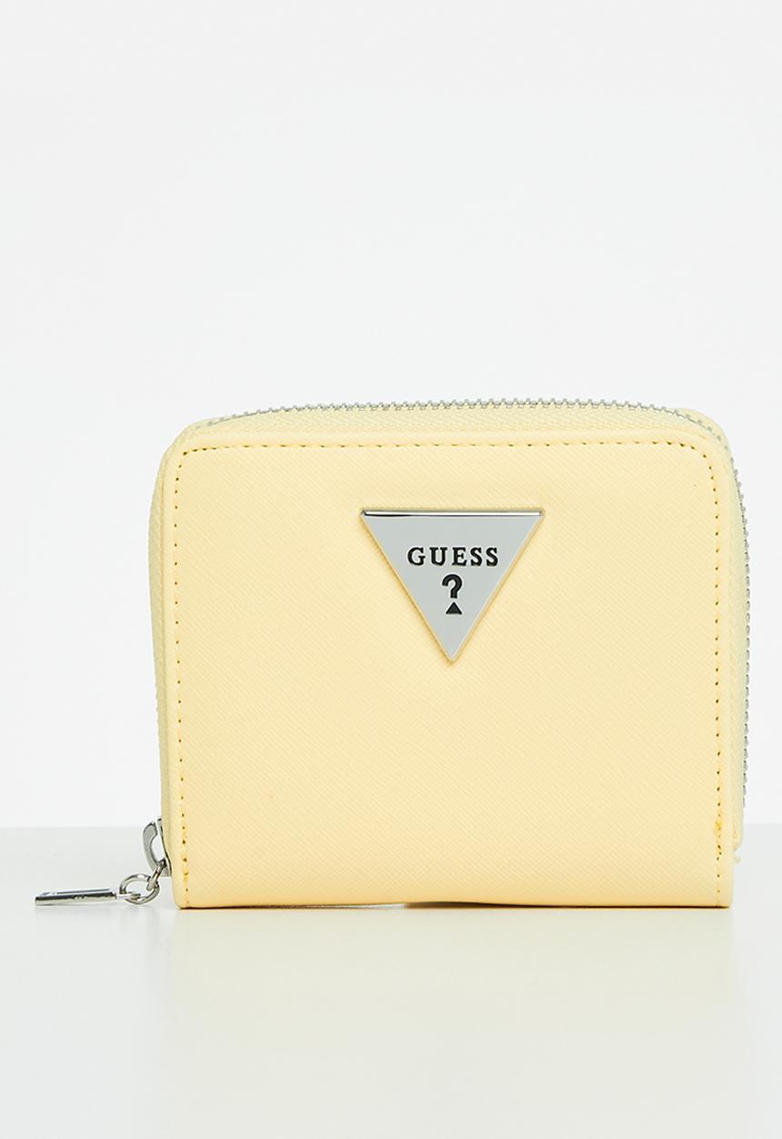 GUESS - Lathan slg small zip round - yellow 