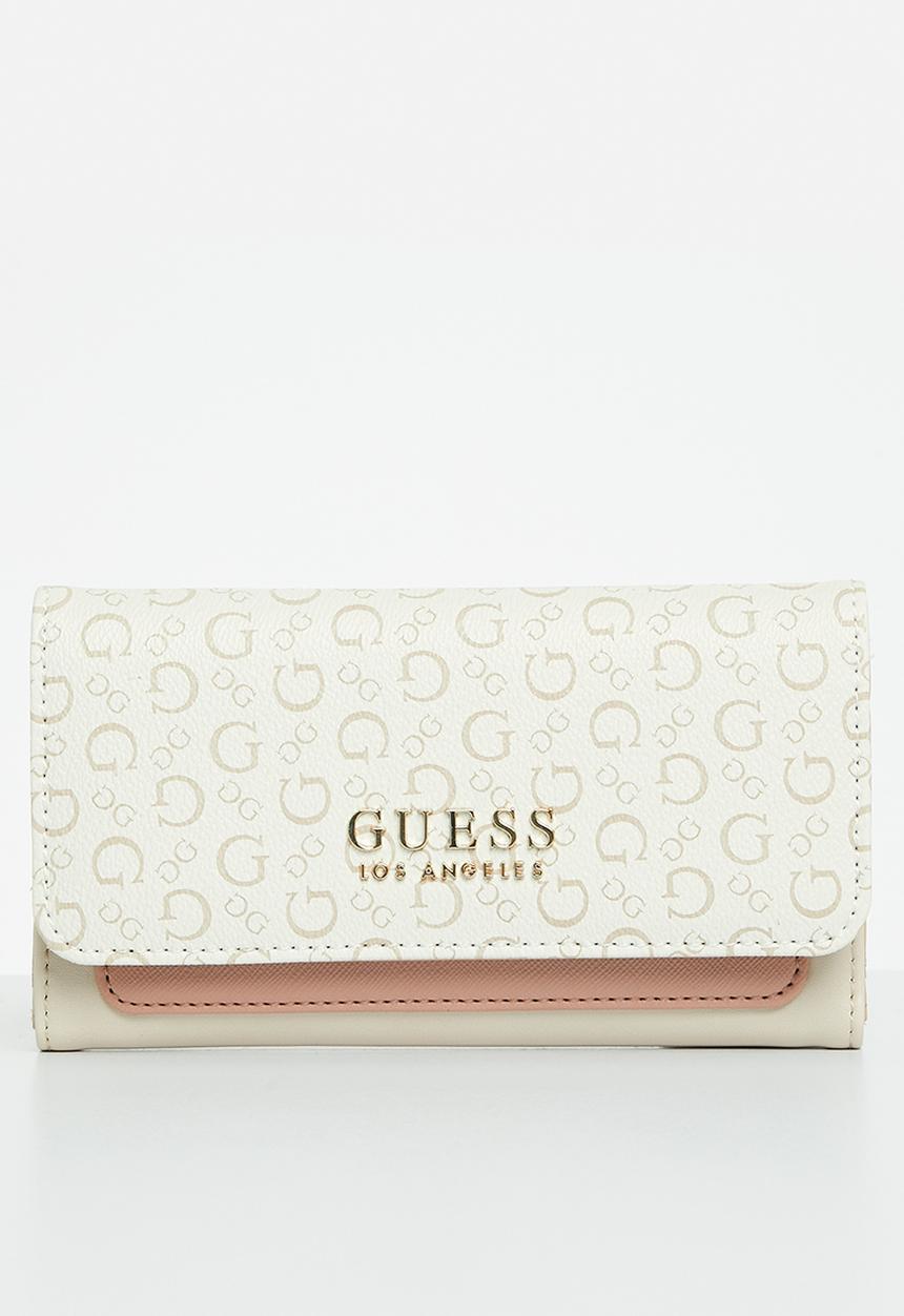 GUESS - Gelber slg slim clutch - white multi