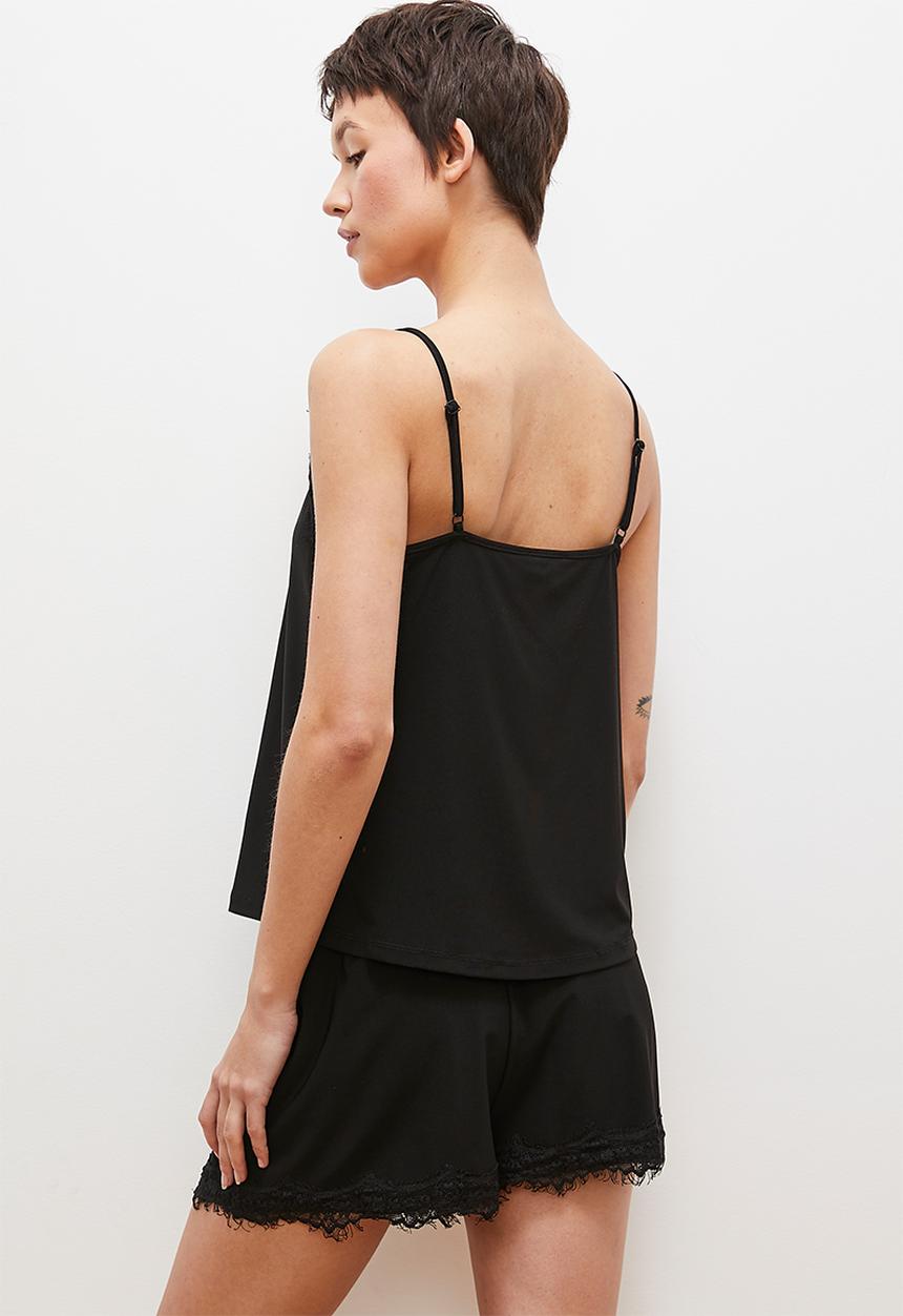 edit - Slinky cami & short - black