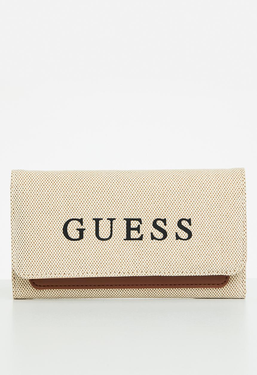 GUESS - Gelber slg slim clutch - canvas 