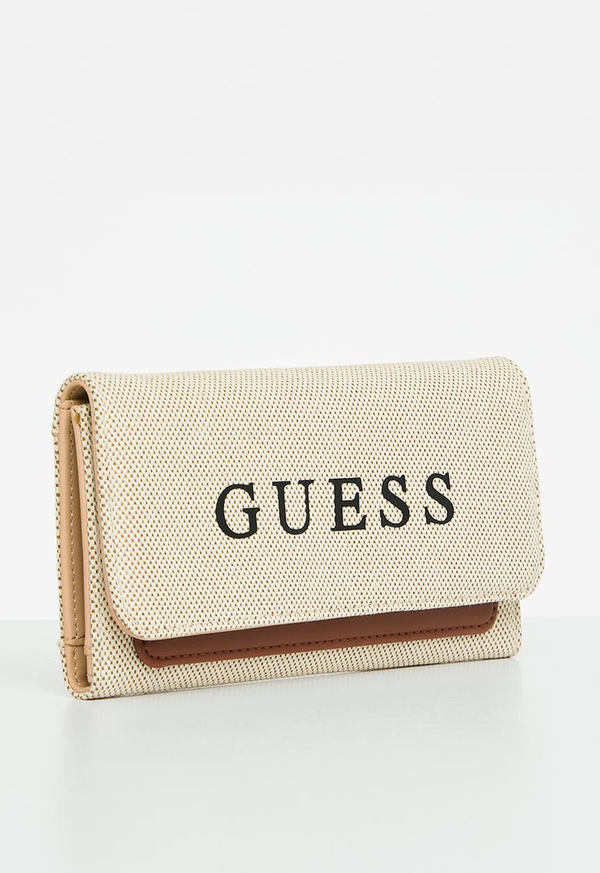 GUESS - Gelber slg slim clutch - canvas 