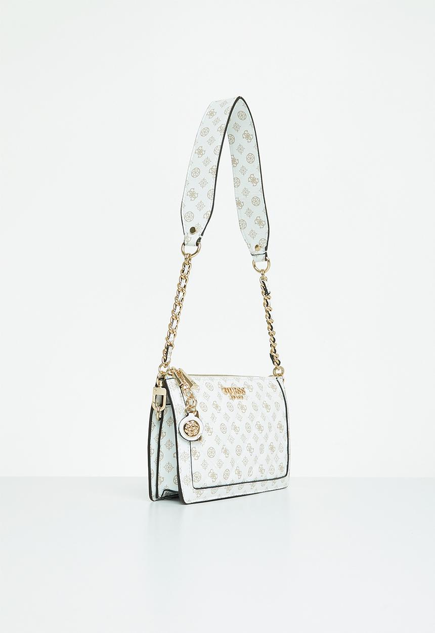 GUESS - Abey multi compartment shoulder bag - white logo