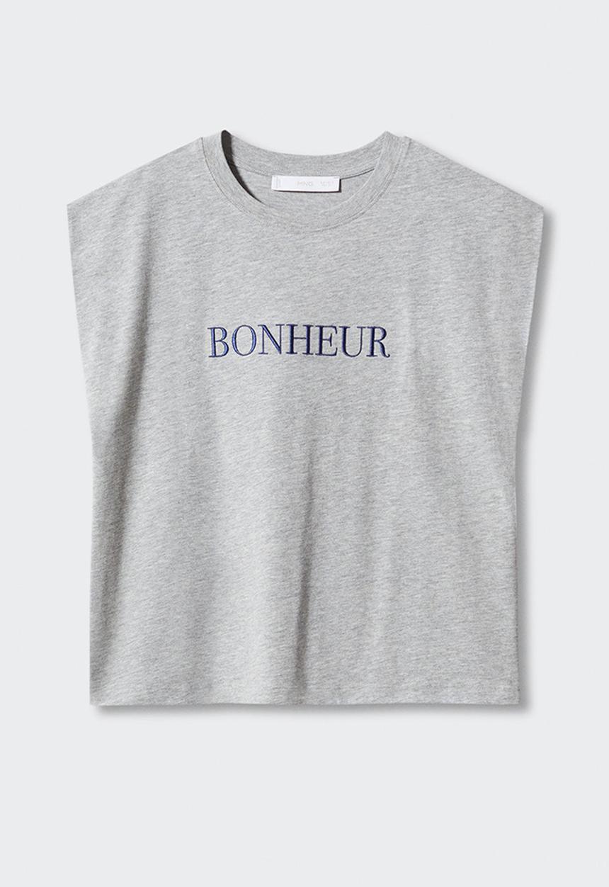 MANGO - T-shirt iris-h - light pastel grey