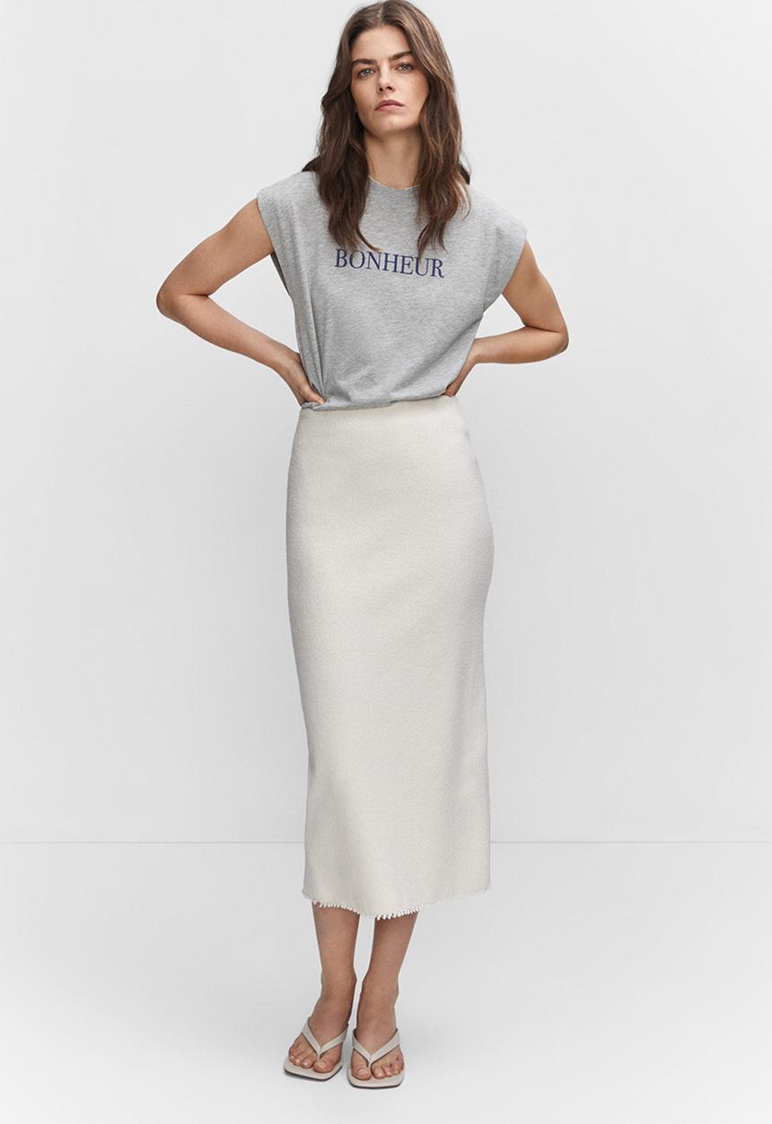 MANGO - T-shirt iris-h - light pastel grey