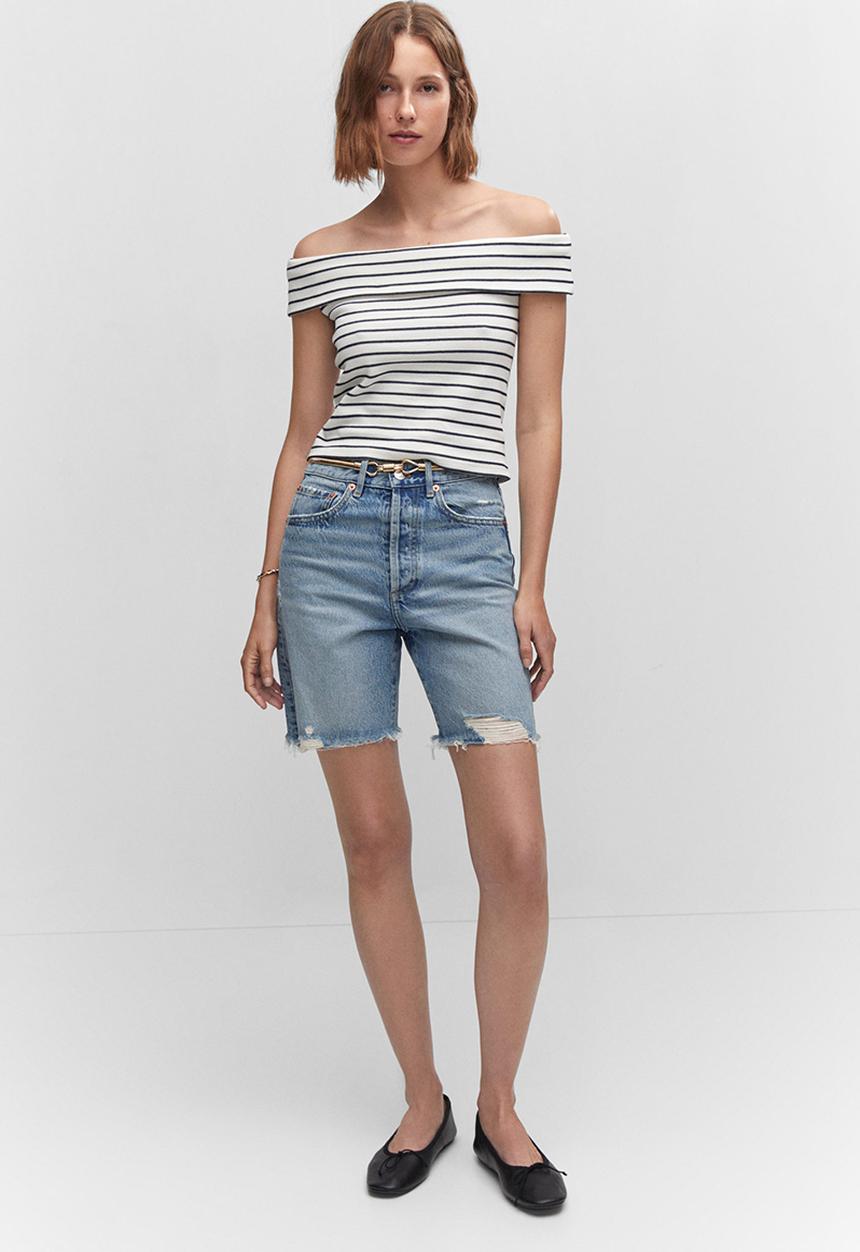 MANGO - T-shirt berta-h - off white