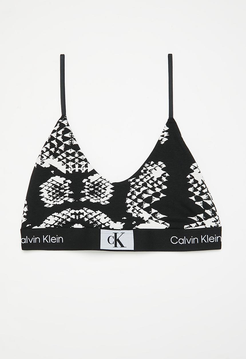 Calvin Klein - Unlined bralette - snake print/black