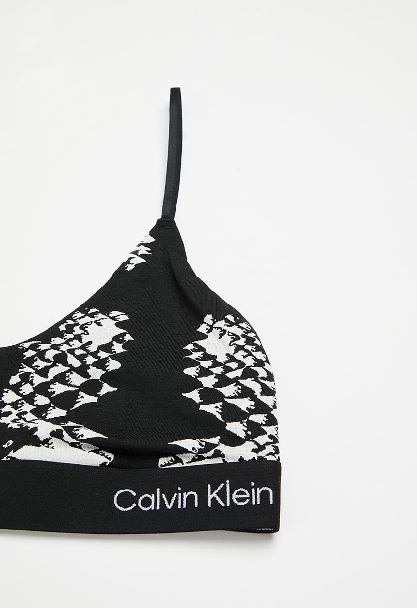Calvin Klein - Unlined bralette - snake print/black