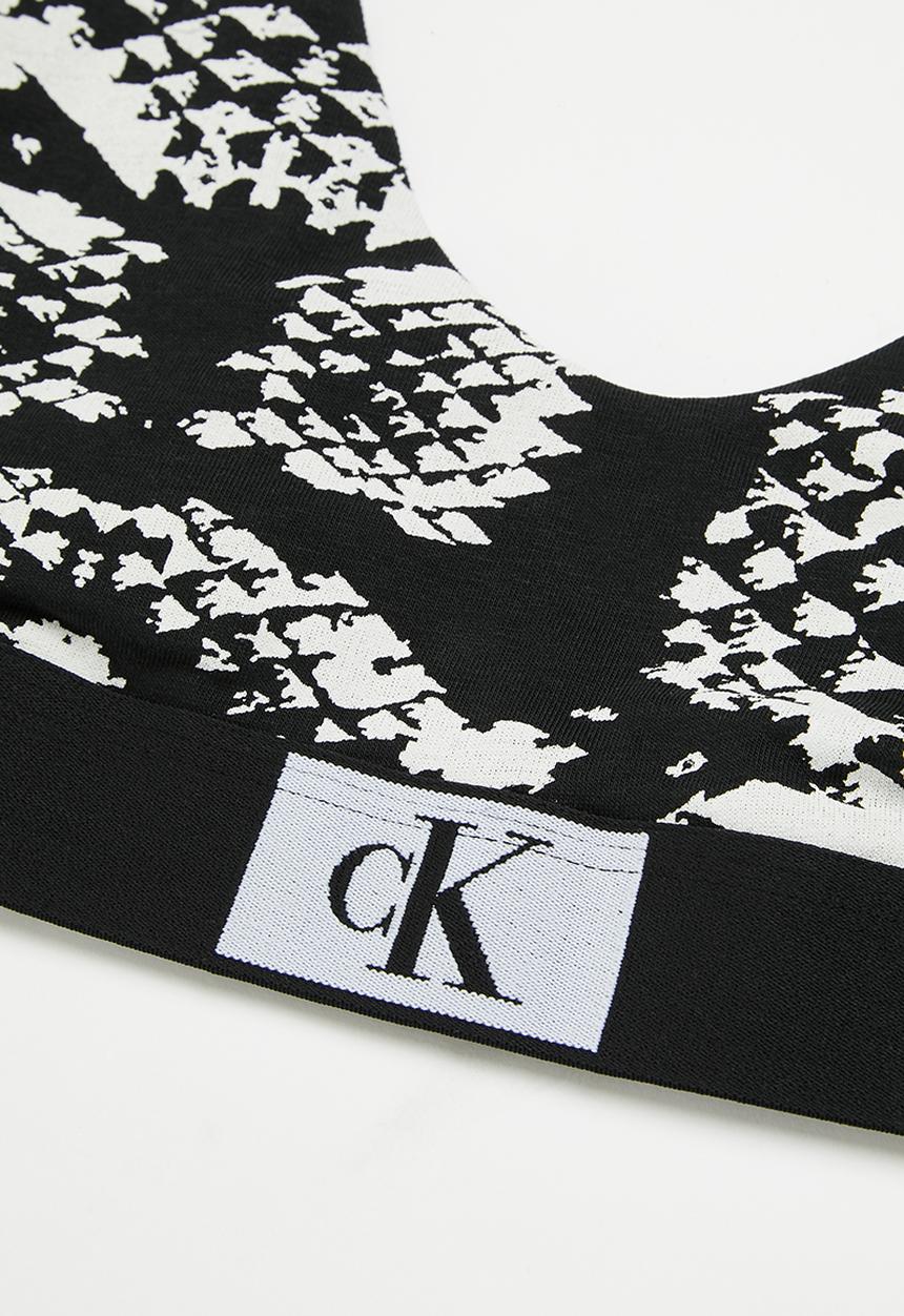 Calvin Klein - Unlined bralette - snake print/black