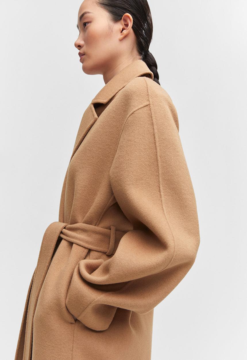 MANGO - Coat batin - medium brown