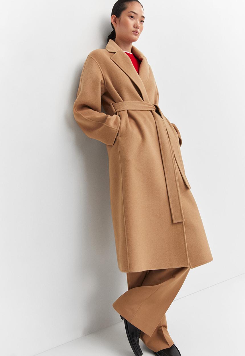 MANGO - Coat batin - medium brown