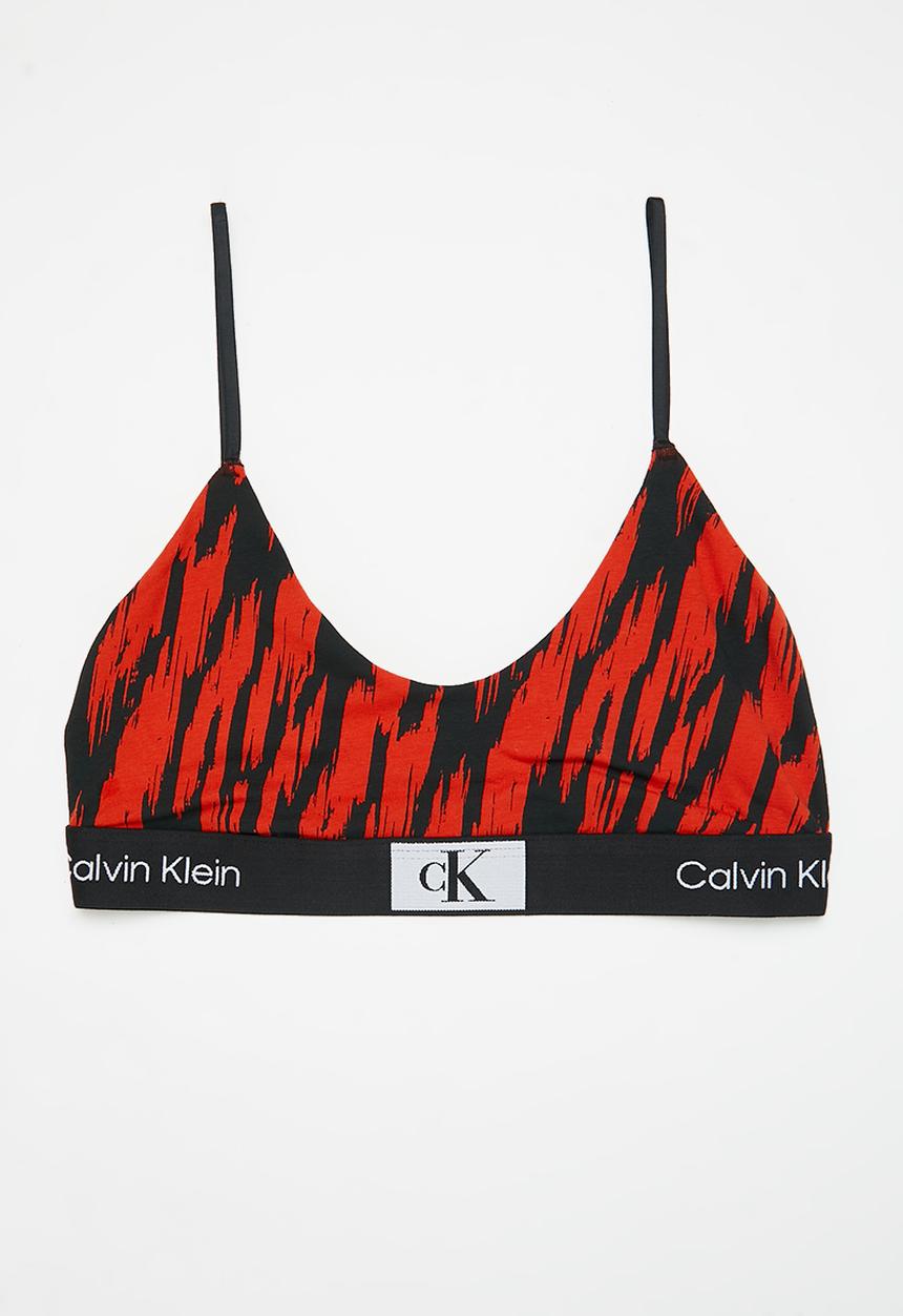 Calvin Klein - Unlined bralette - red & black