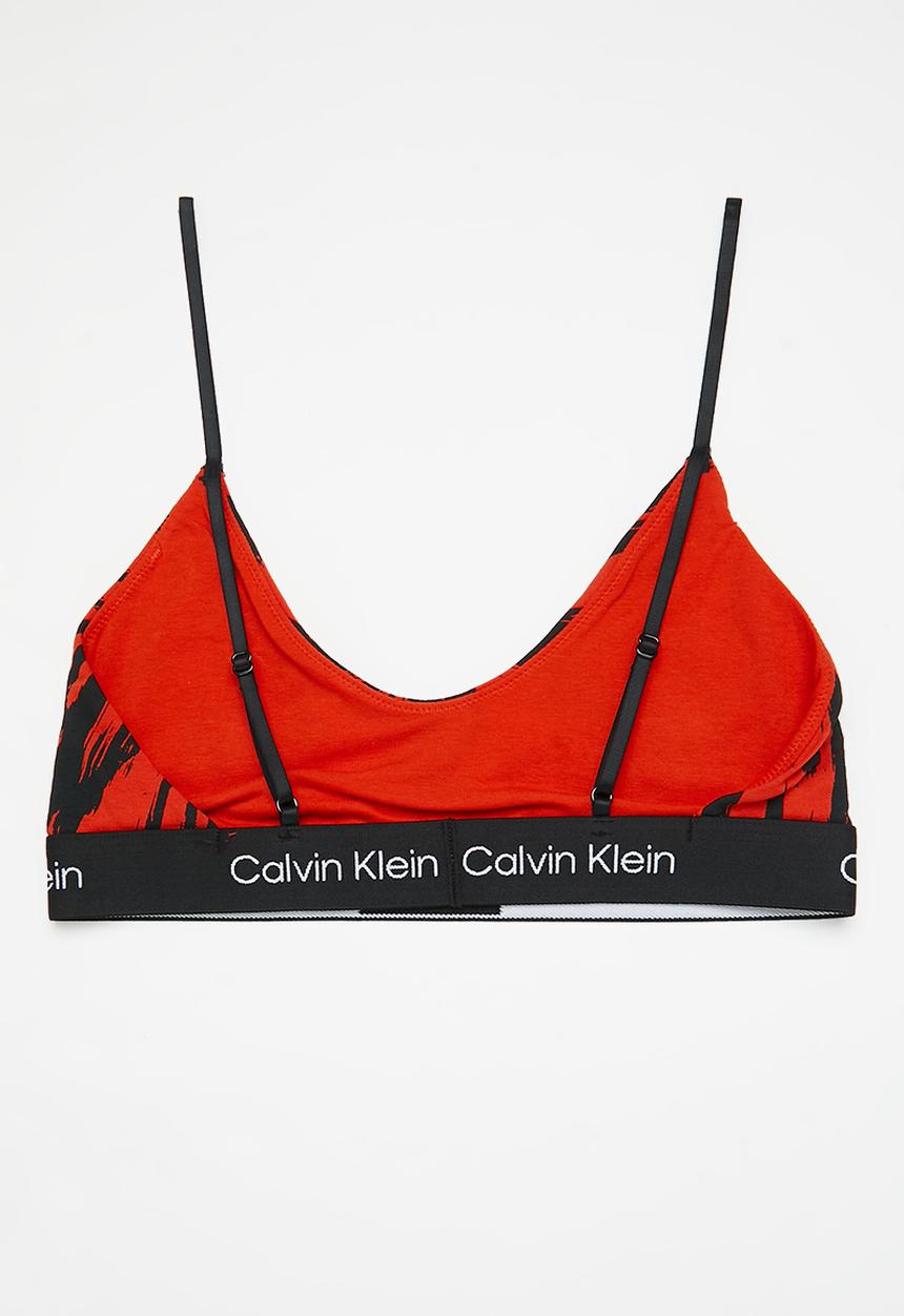 Calvin Klein - Unlined bralette - red & black