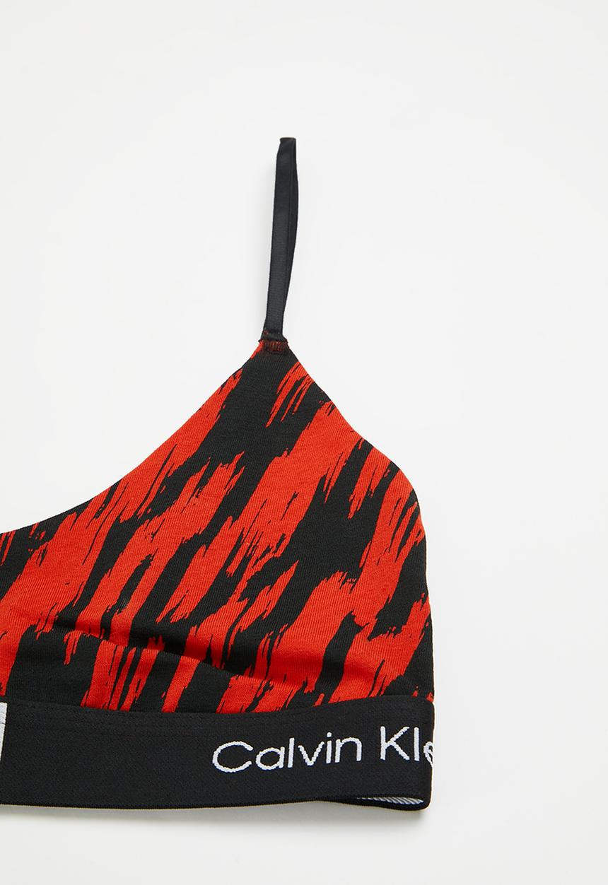 Calvin Klein - Unlined bralette - red & black
