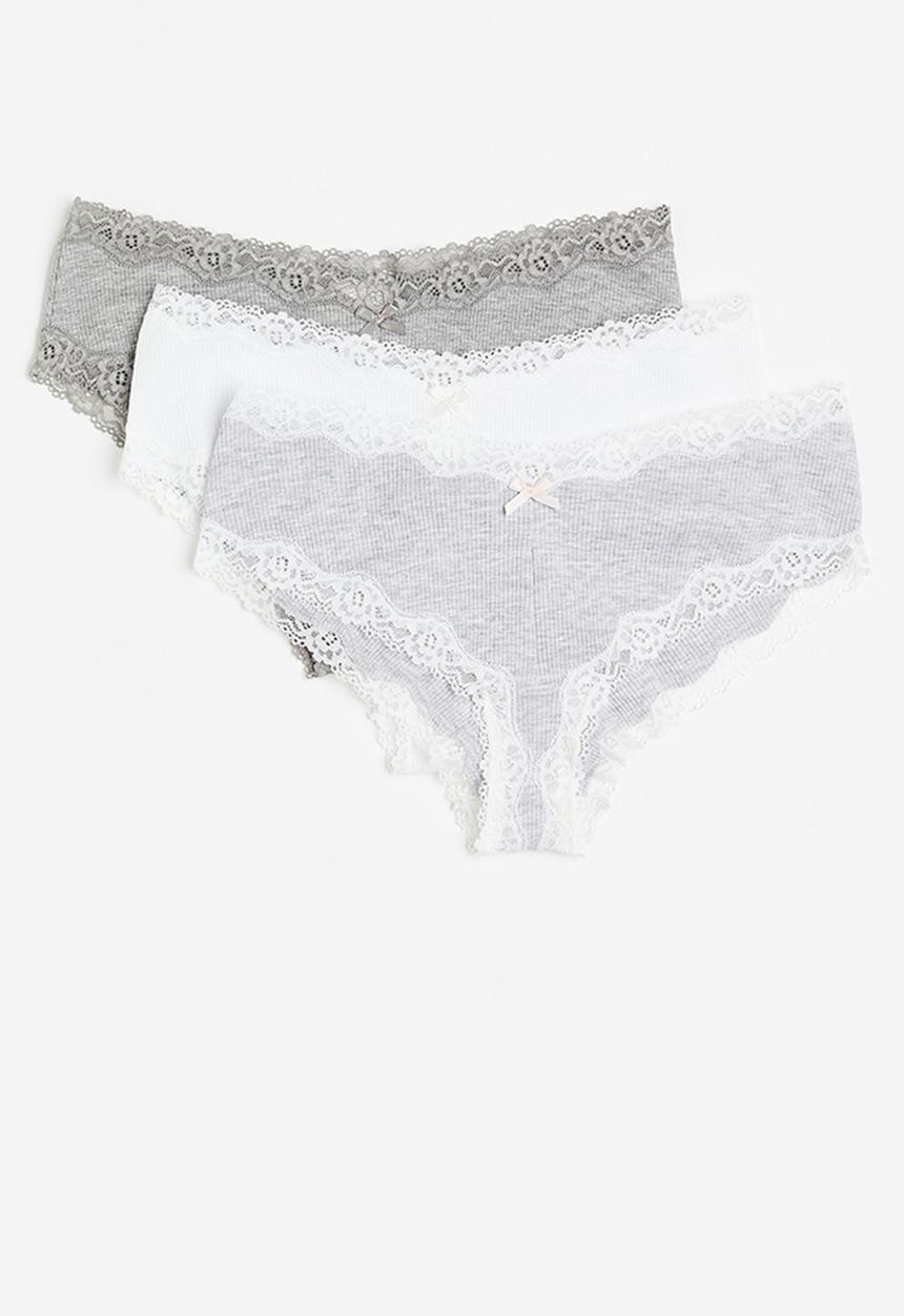 H&M - 3-Pack hipster briefs - grey marl/white 