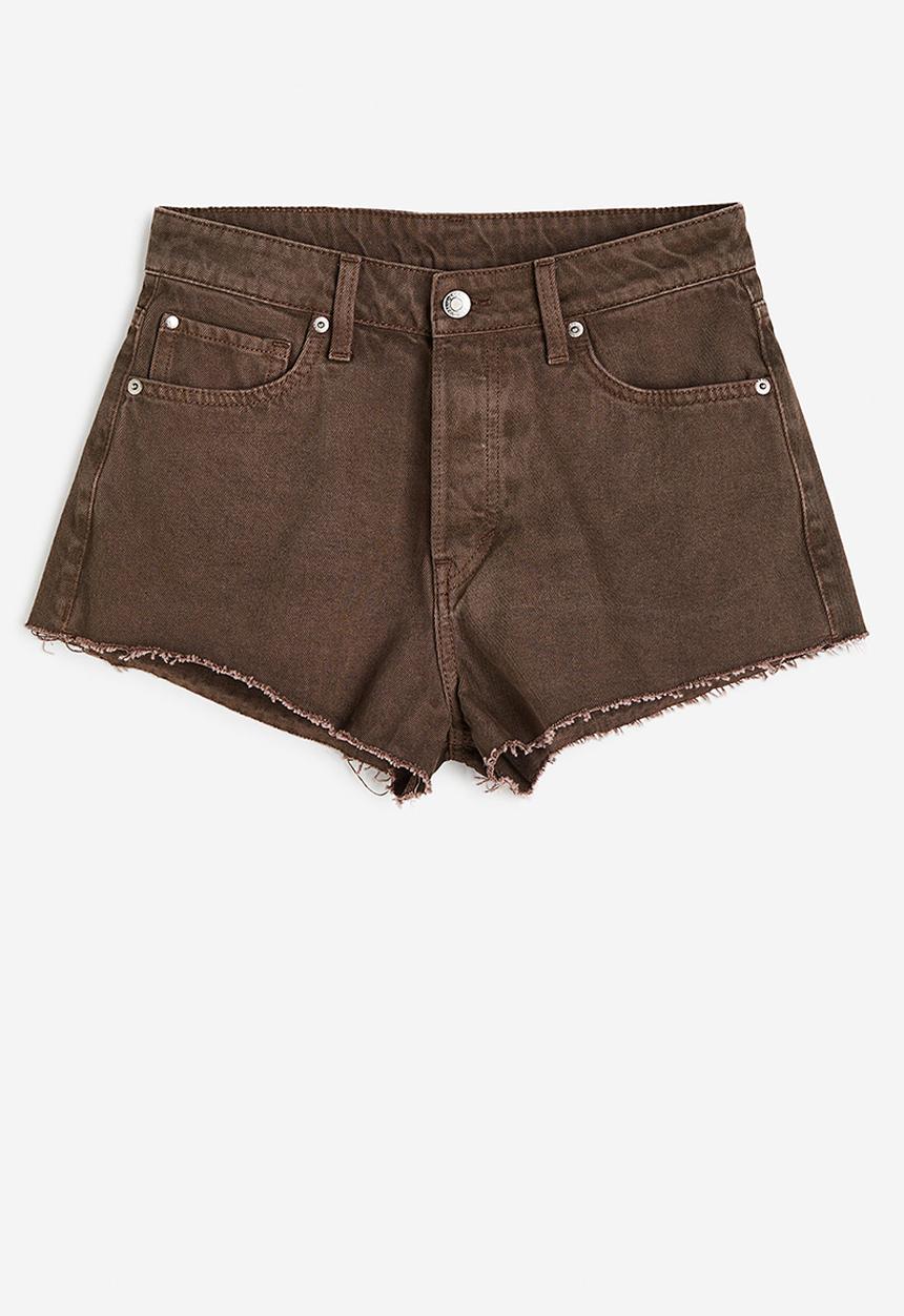 H&M - Curvy fit denim shorts - brown