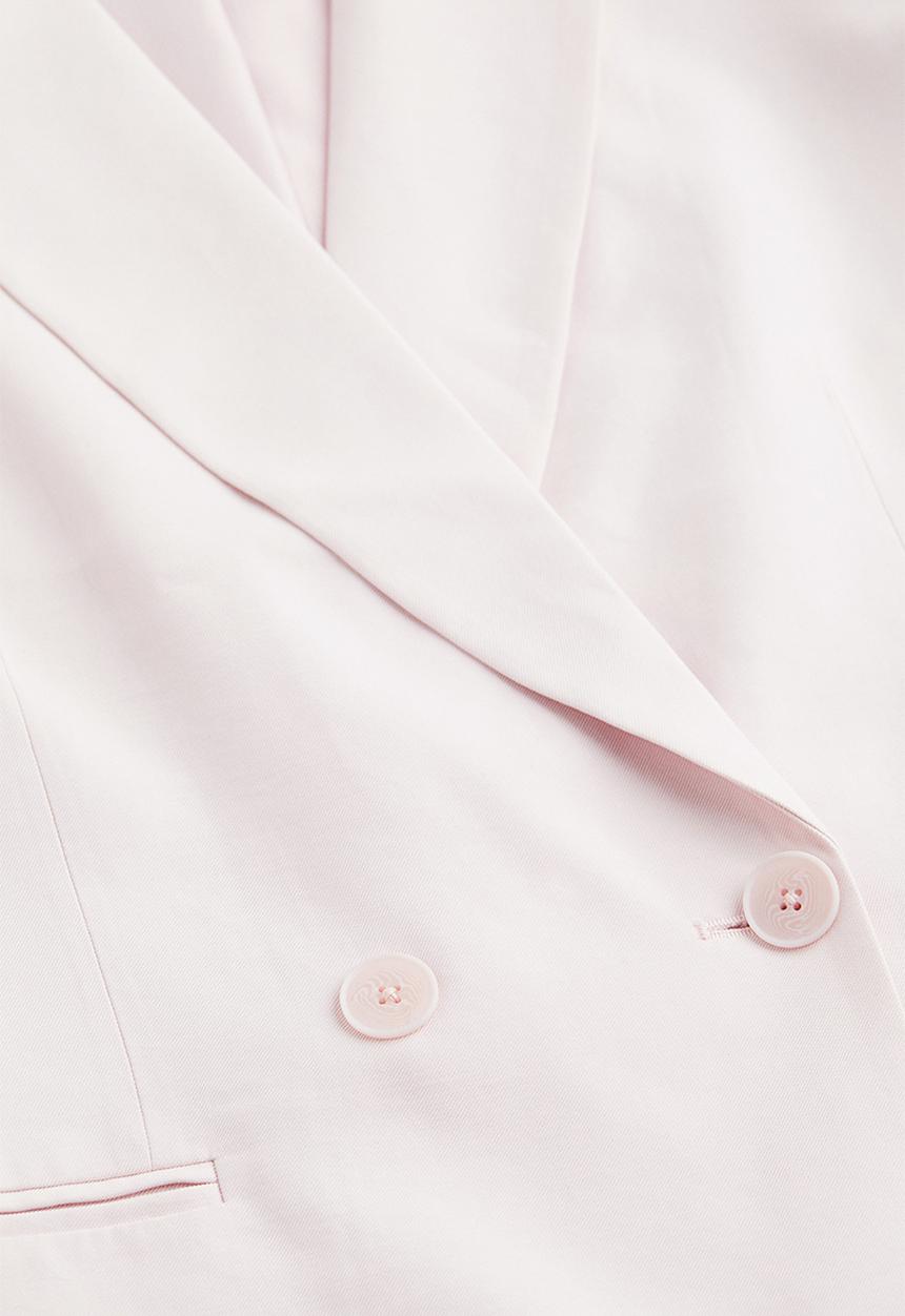 H&M - Double-breasted blazer - light pink 