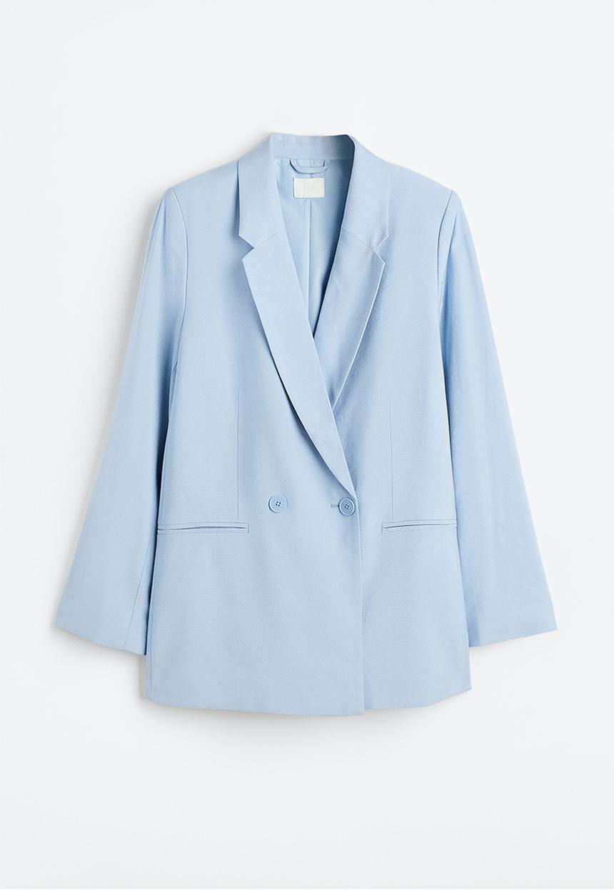 H&M - Double-breasted blazer - light blue