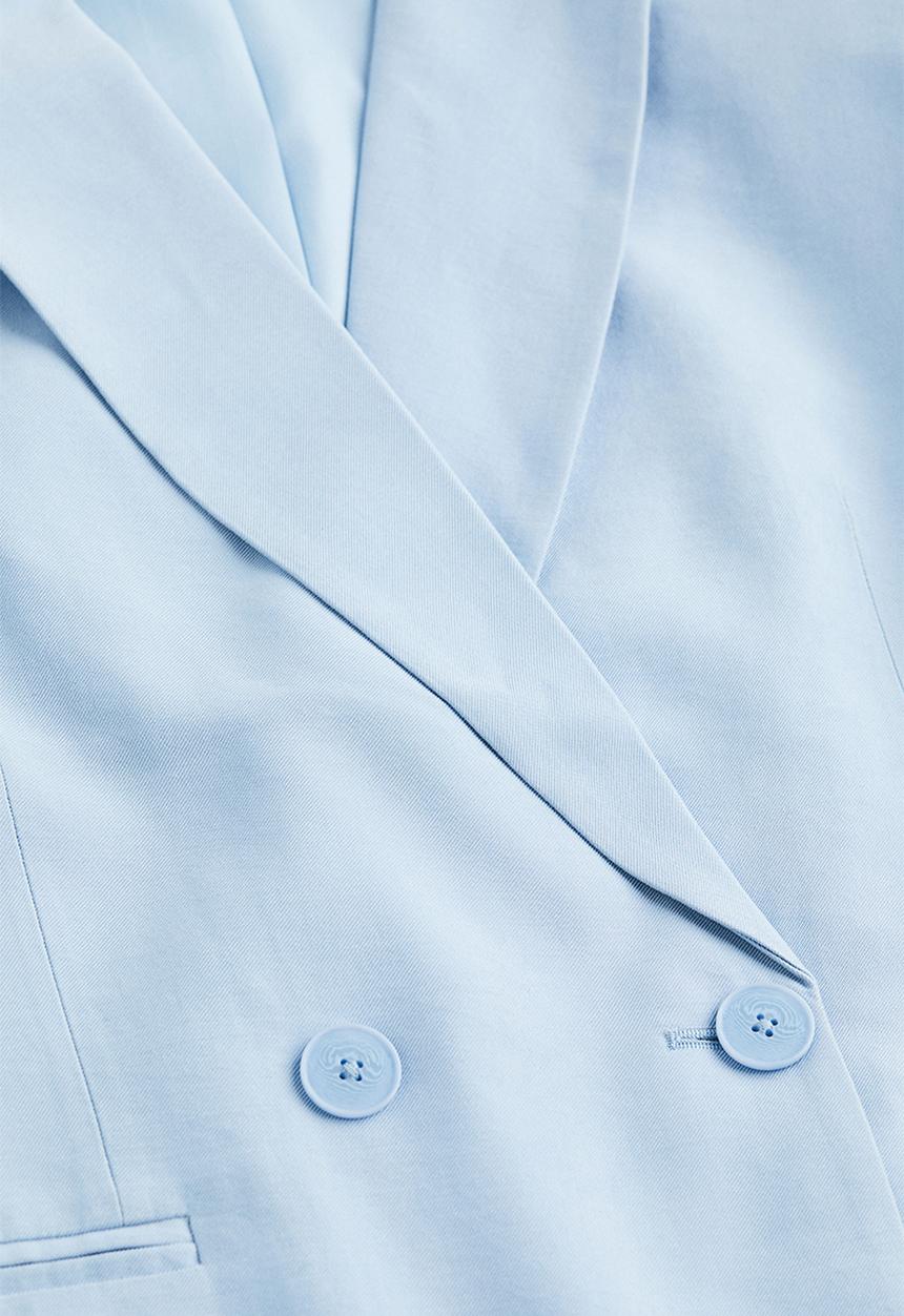 H&M - Double-breasted blazer - light blue
