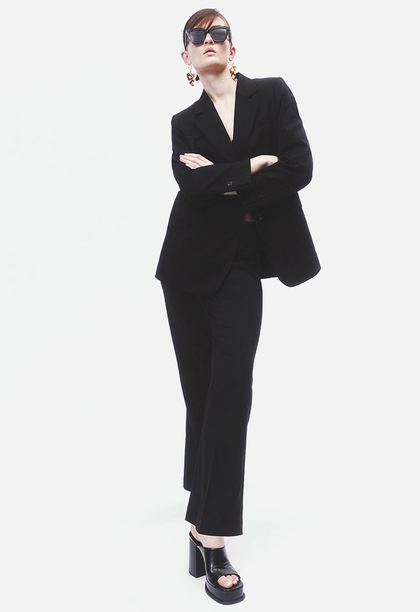H&M - Flared tailored trousers - black