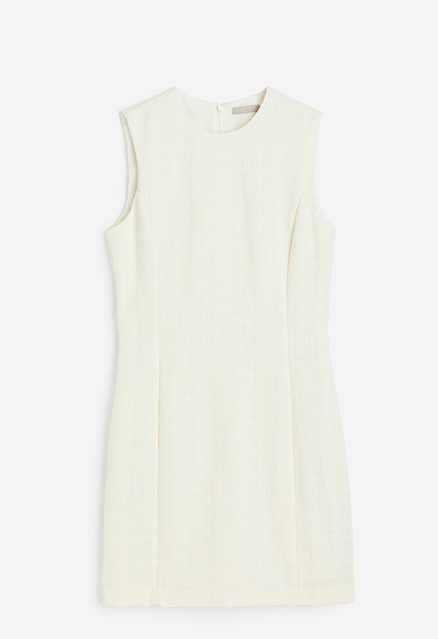 H&M - Sleeveless bouclé dress - cream