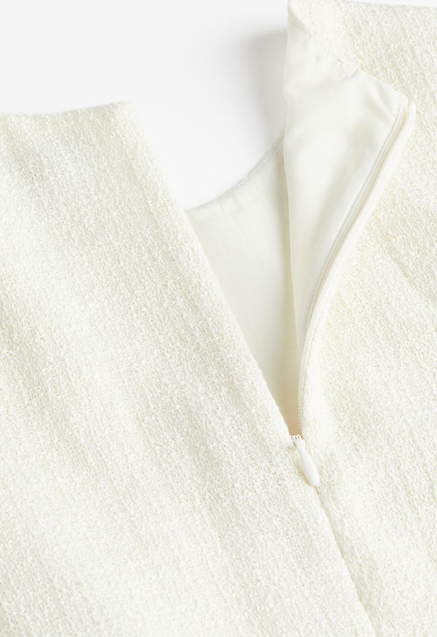 H&M - Sleeveless bouclé dress - cream