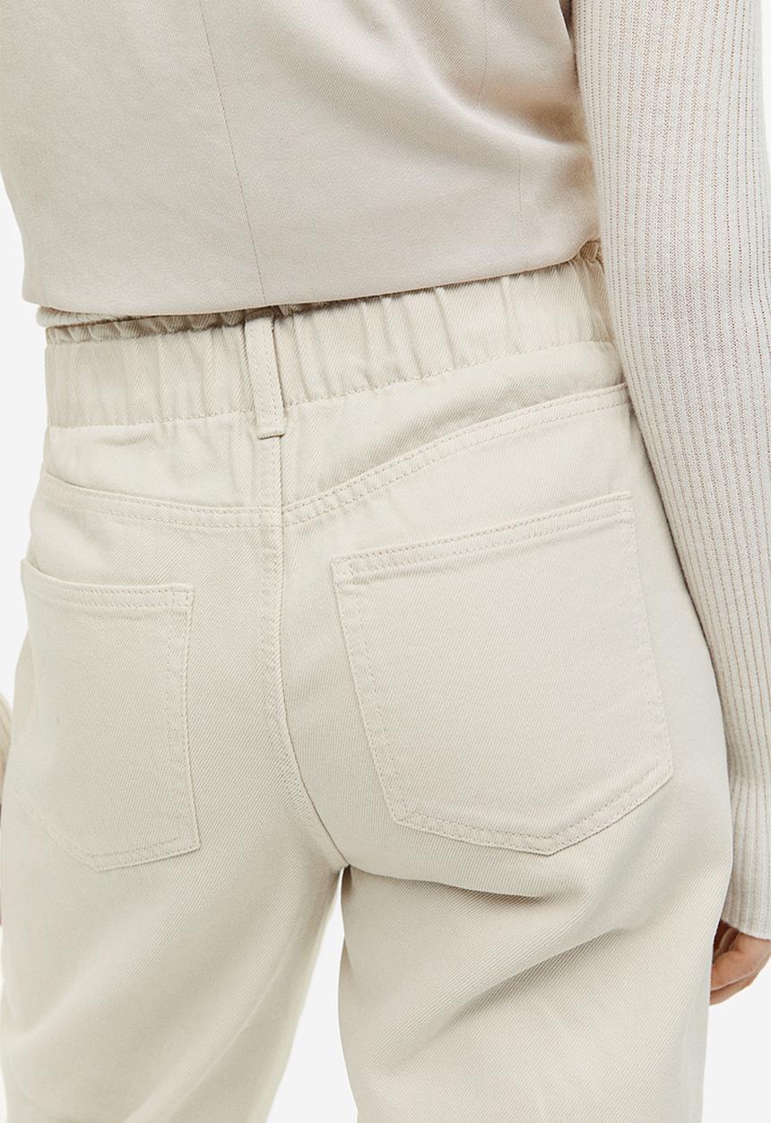 H&M - High waist twill trousers - light beige