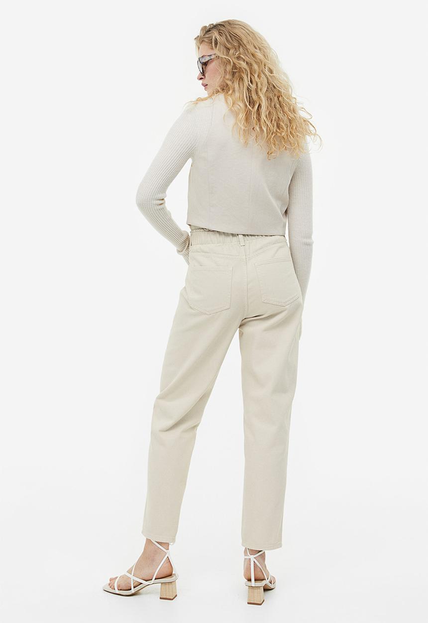 H&M - High waist twill trousers - light beige