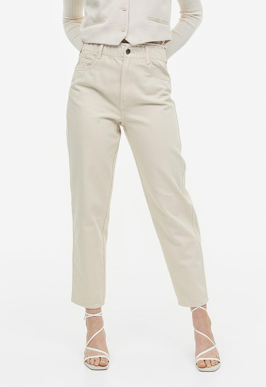 H&M - High waist twill trousers - light beige