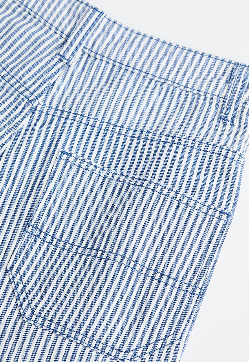 H&M - Twill cargo trousers - blue/striped