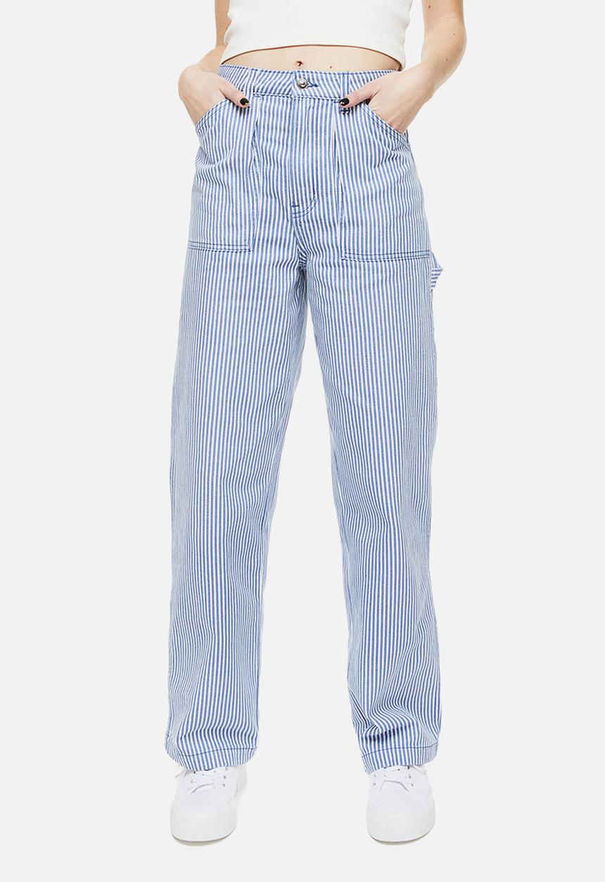 H&M - Twill cargo trousers - blue/striped