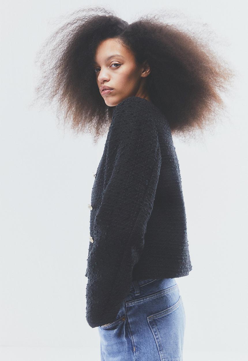 H&M - Bouclé jacket - black