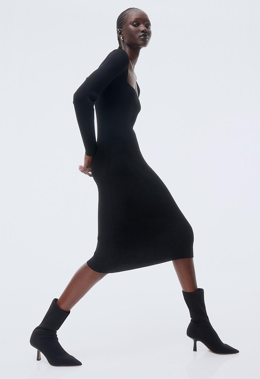 H&M - Rib-knit dress - black