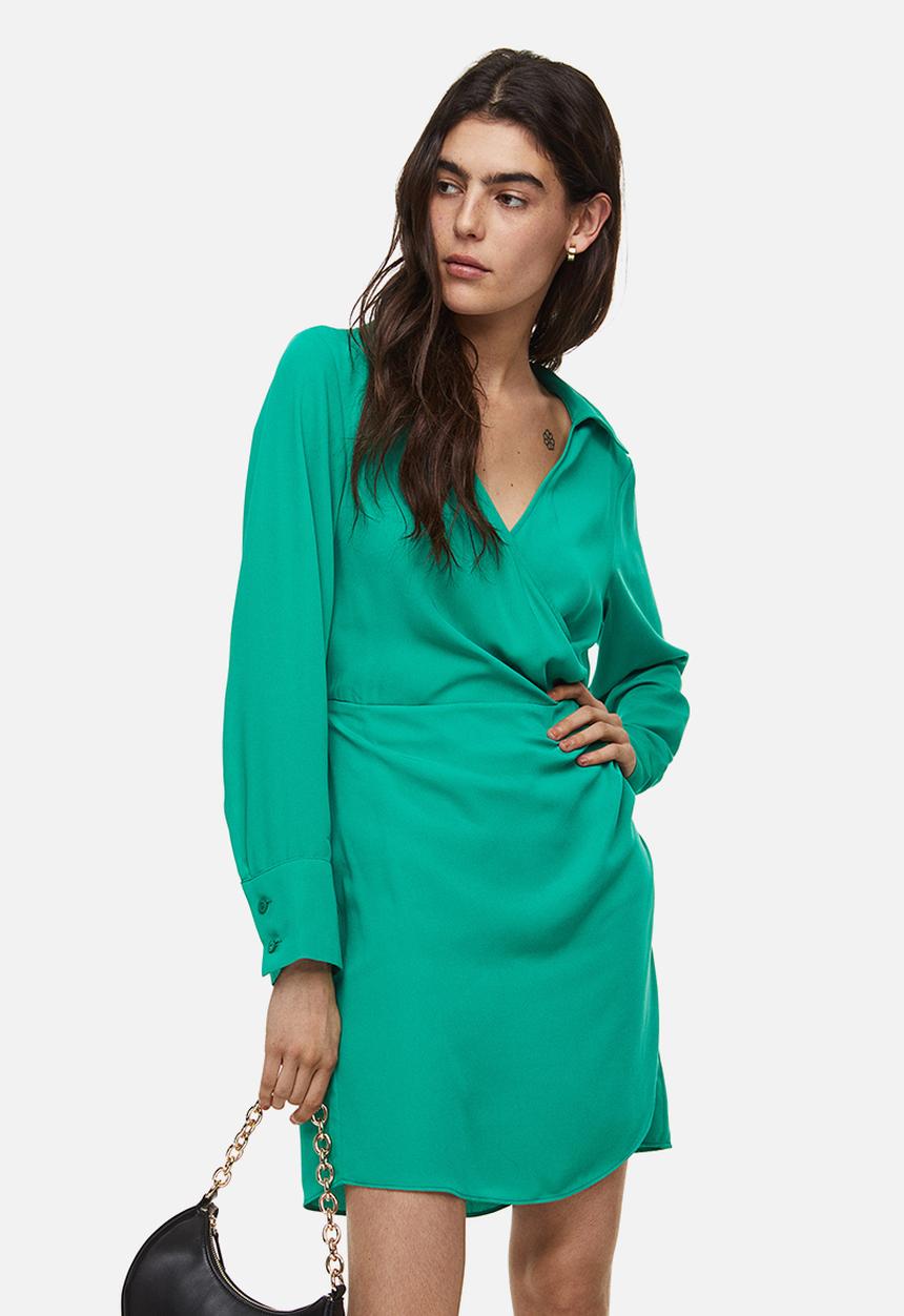H&M - Wrap dress - green turquoise