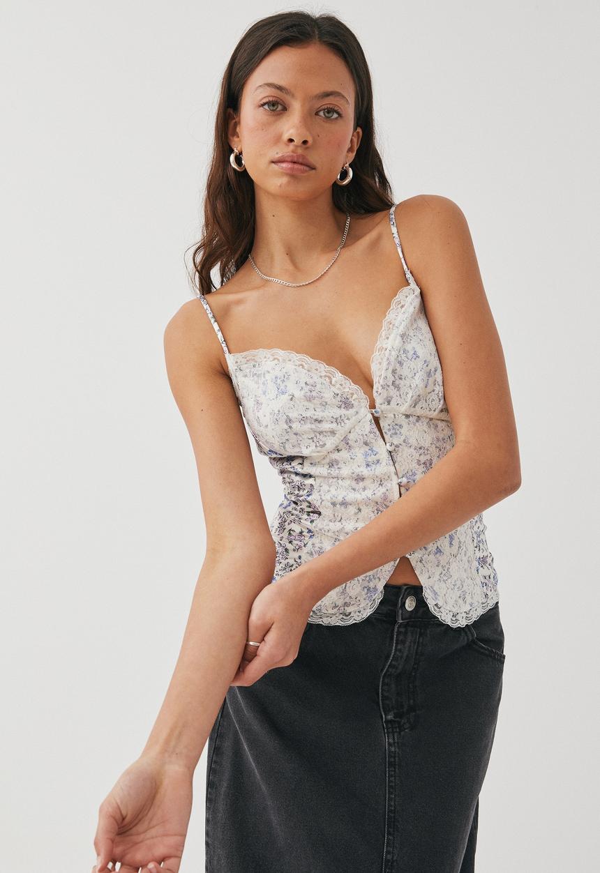 Supré  - Iris lace cami - avalon floral lilac 