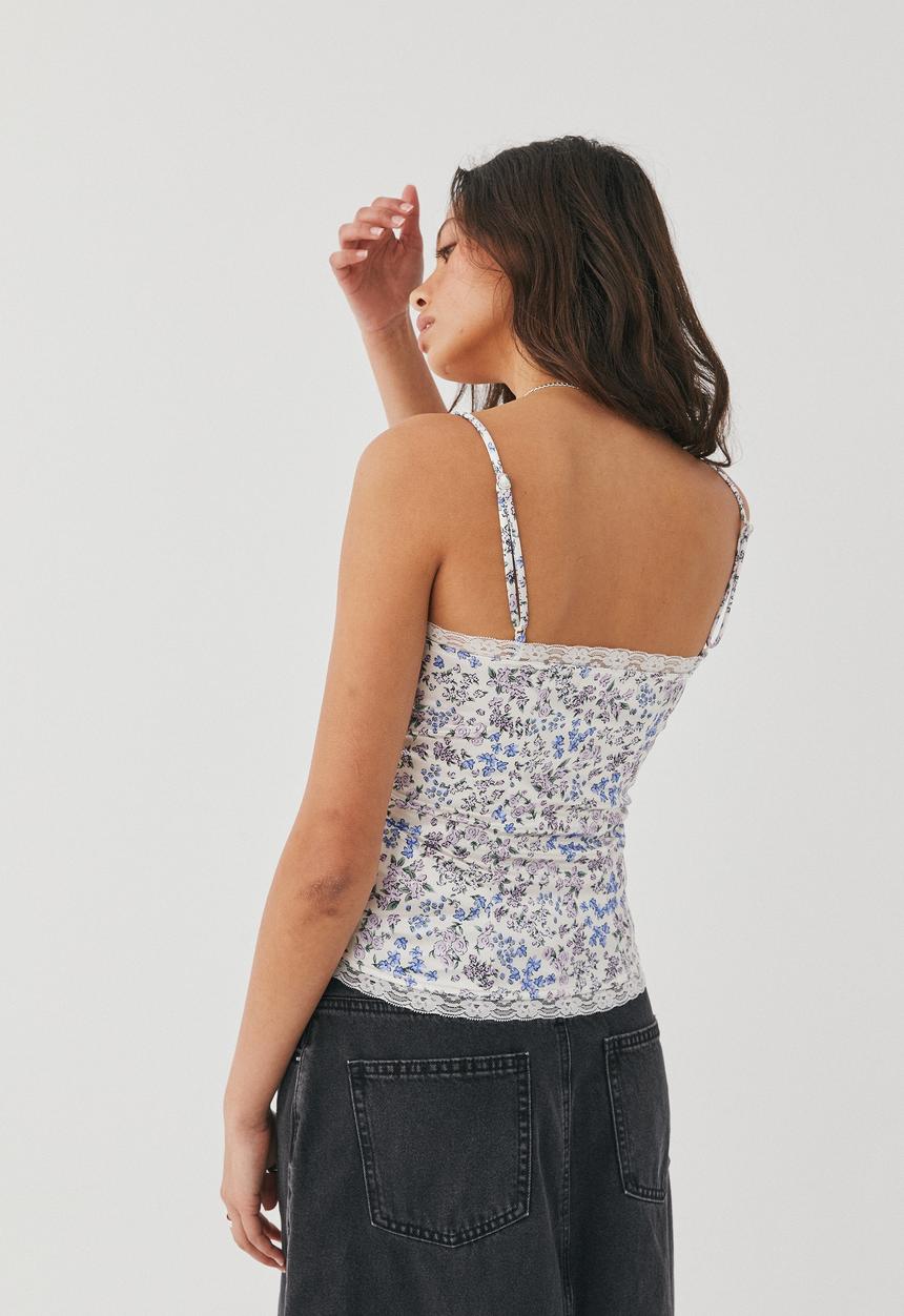 Supré  - Iris lace cami - avalon floral lilac 