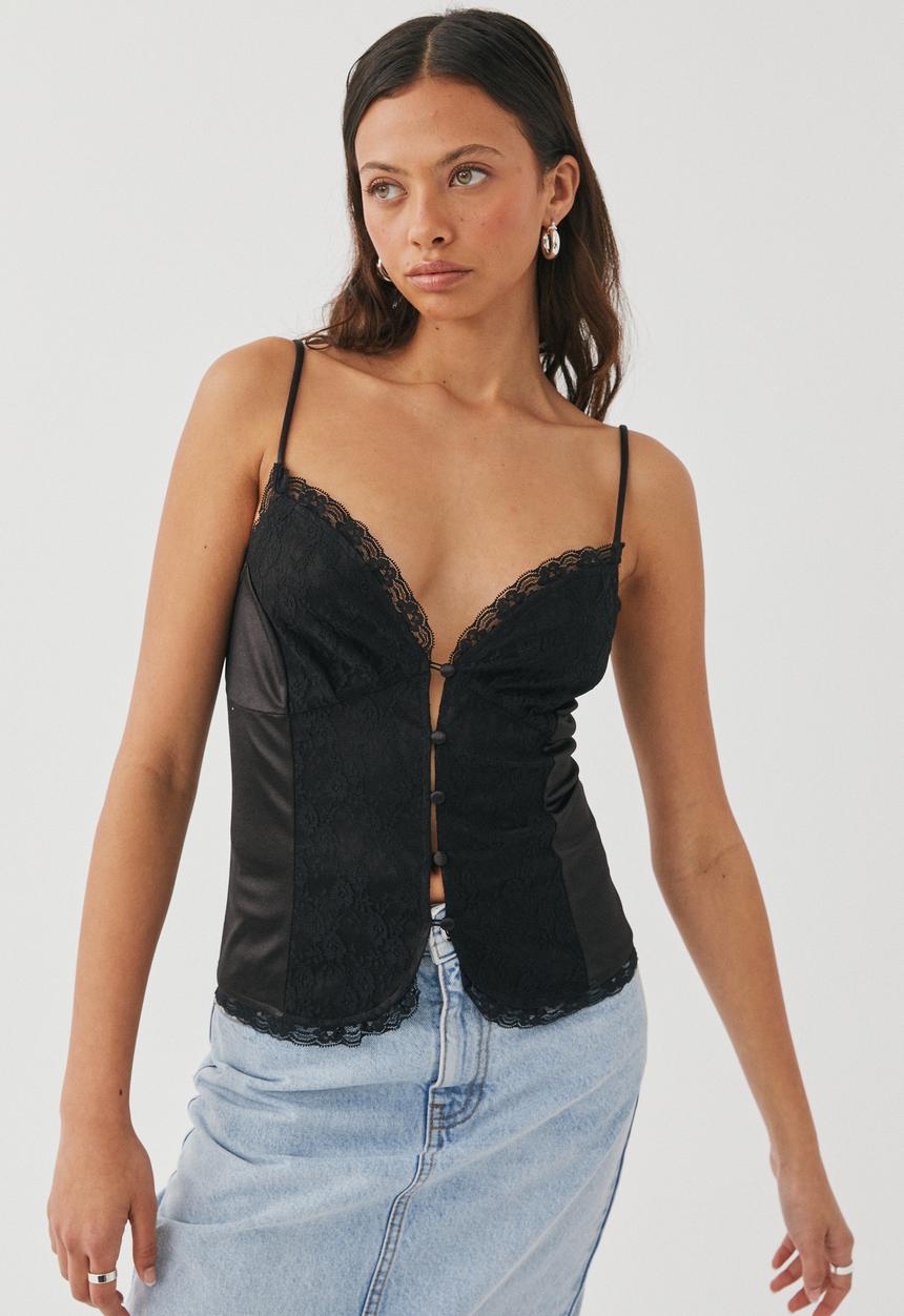 Supré  - Iris lace cami - black 