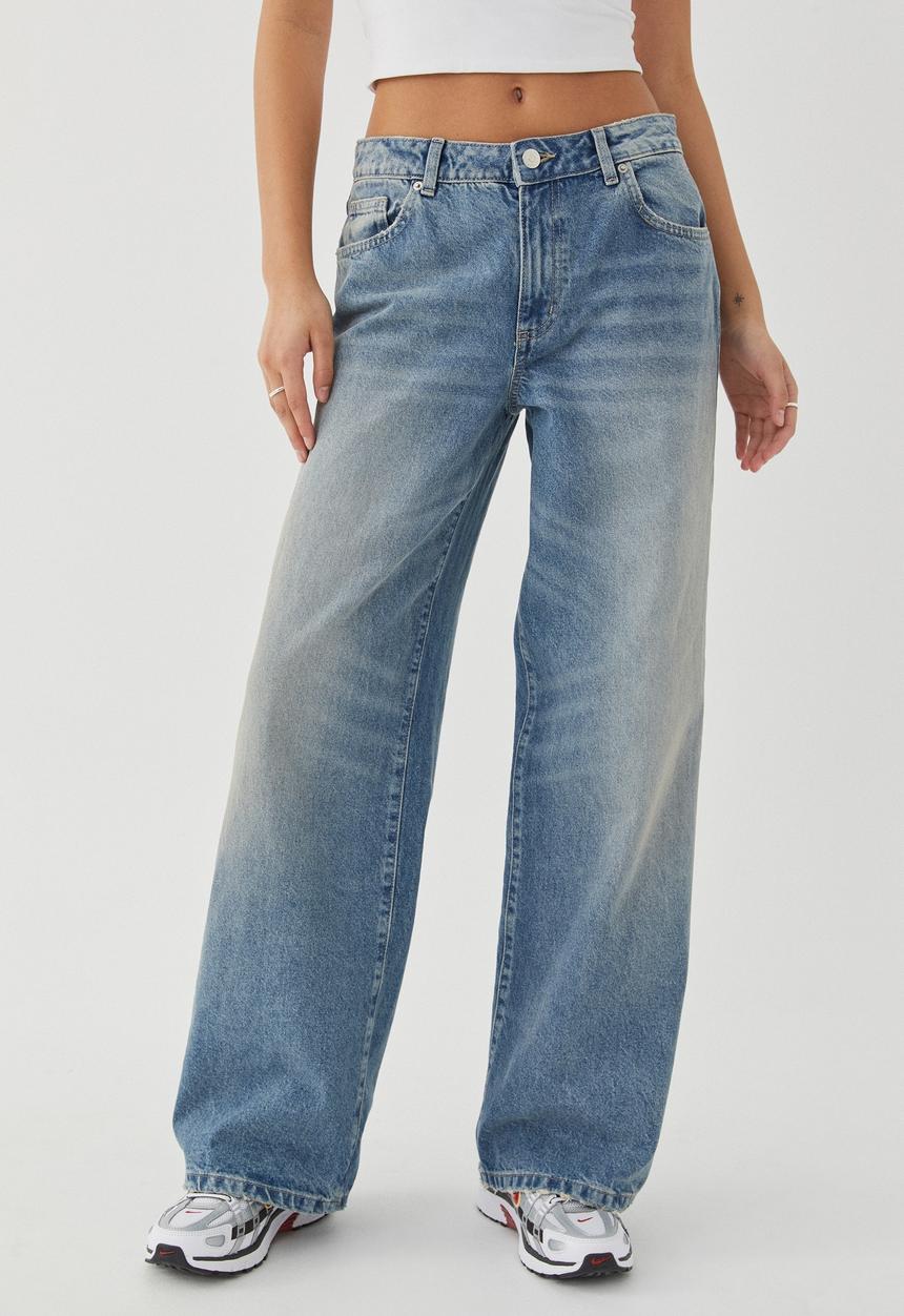 Supré  - Low rise wide jean - dirty blue 