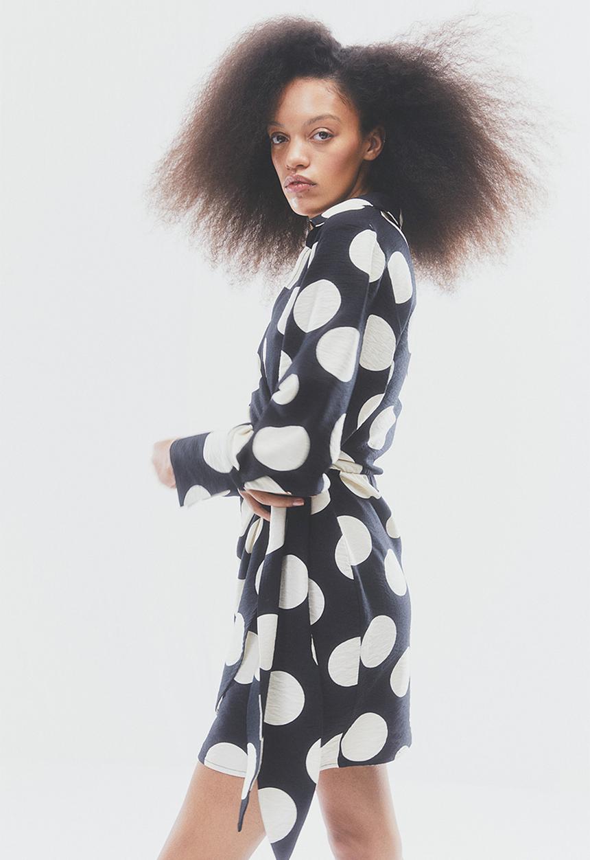 H&M - Wrap dress - black/spotted 