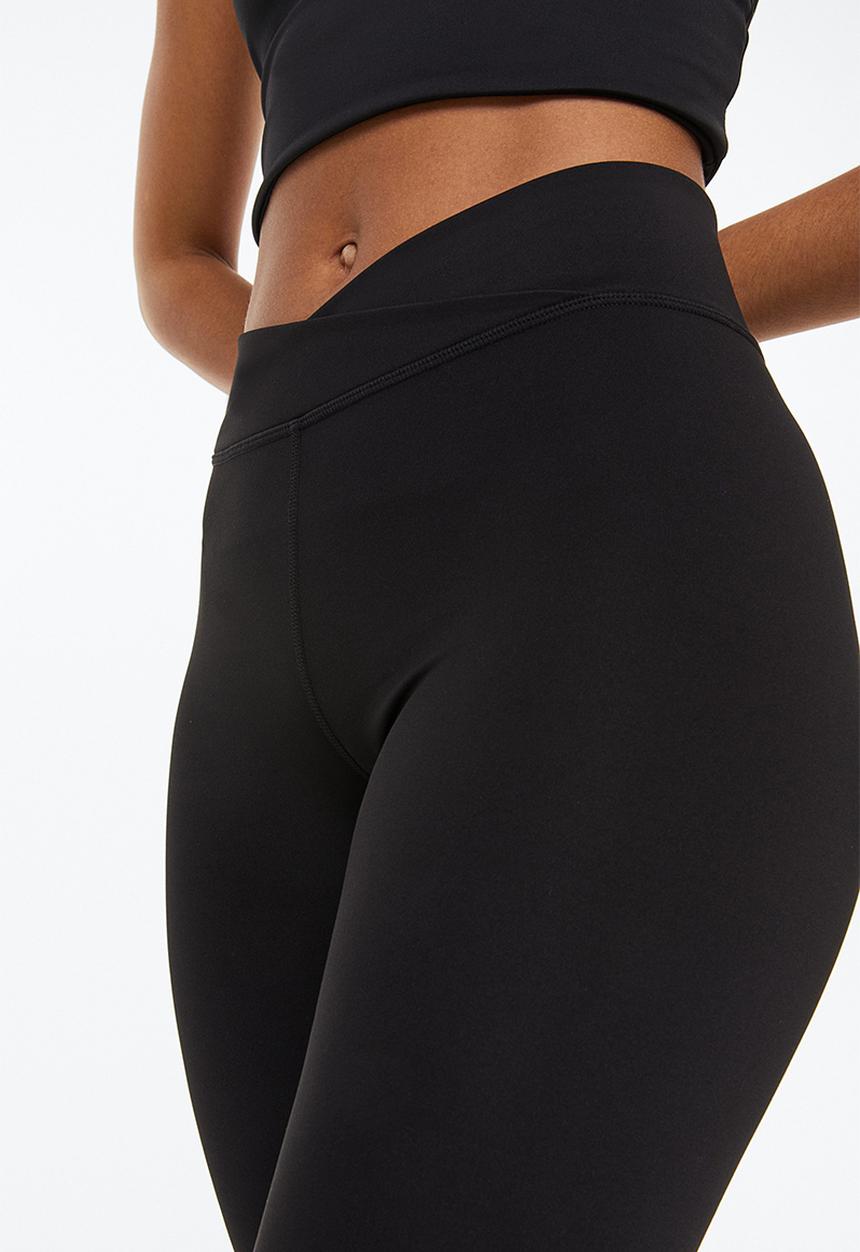 H&M - Wrapover-waist sports tights - black