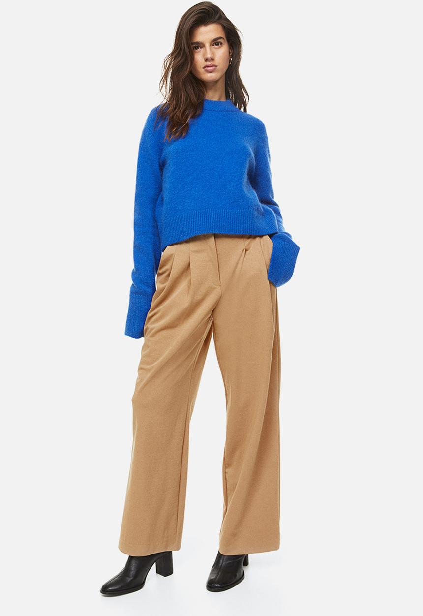 H&M - Wide tailored trousers - dark beige
