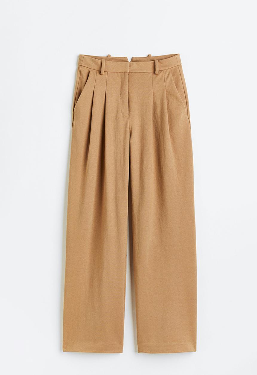 H&M - Wide tailored trousers - dark beige