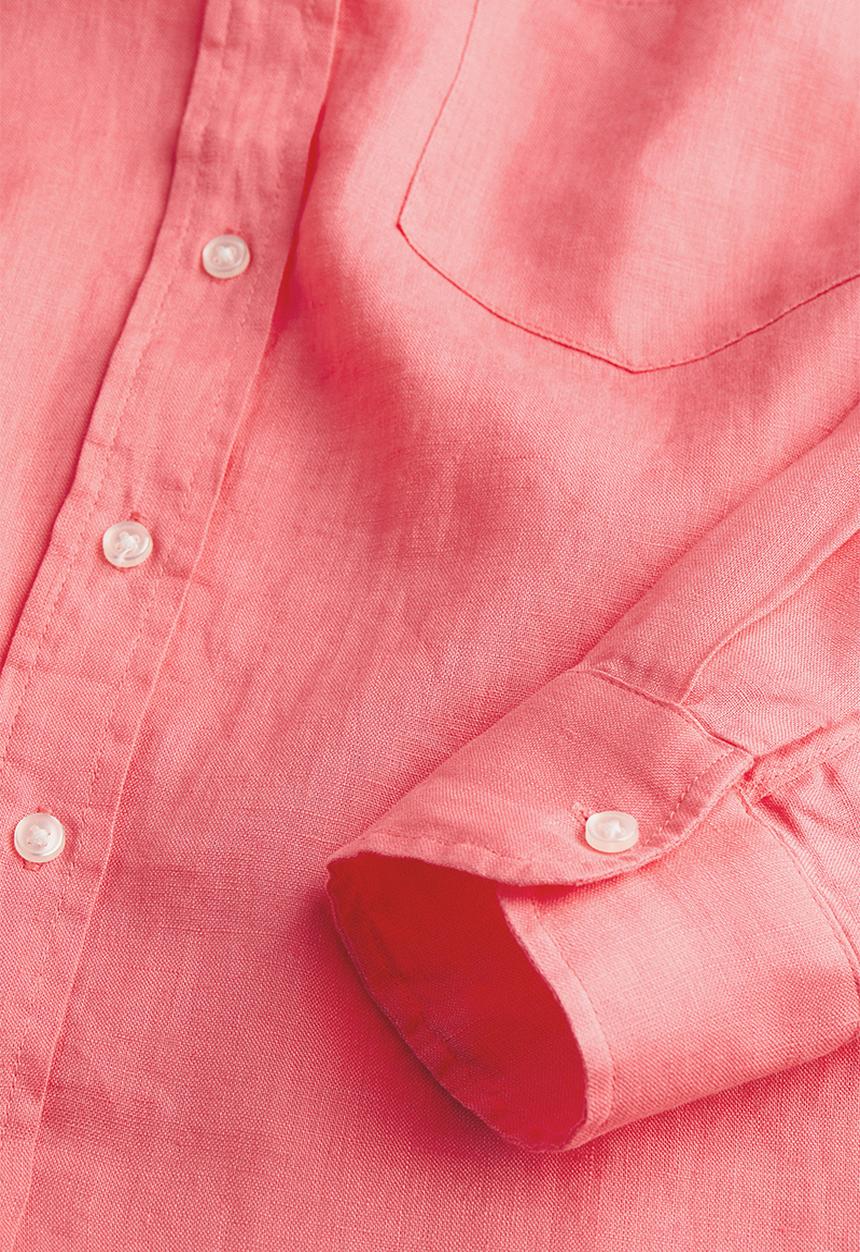 H&M - Linen shirt - coral pink