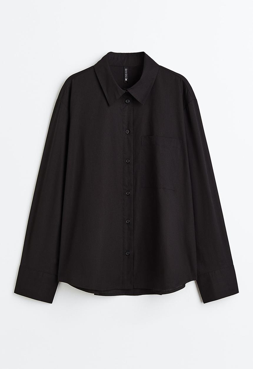 H&M - Cotton poplin shirt - black