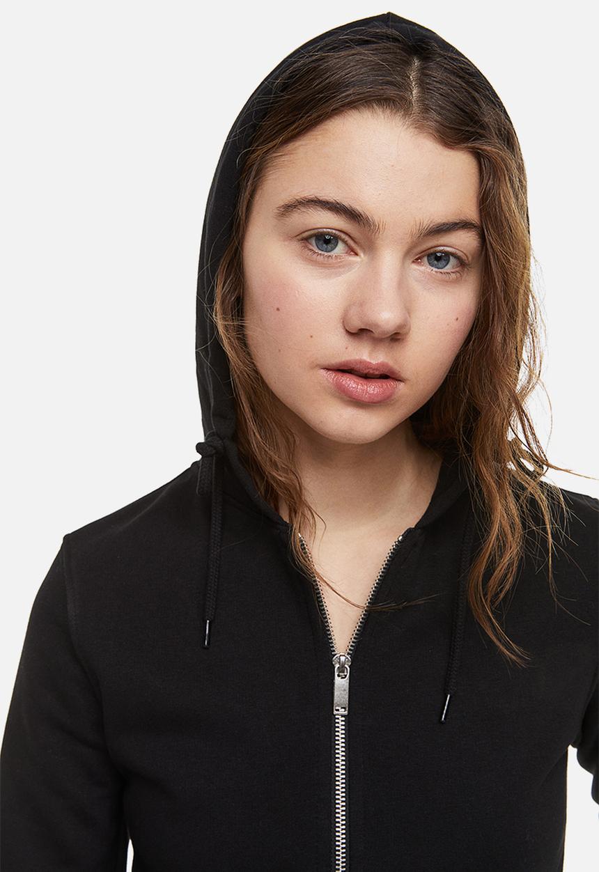 H&M - Fitted zip-through hoodie - black