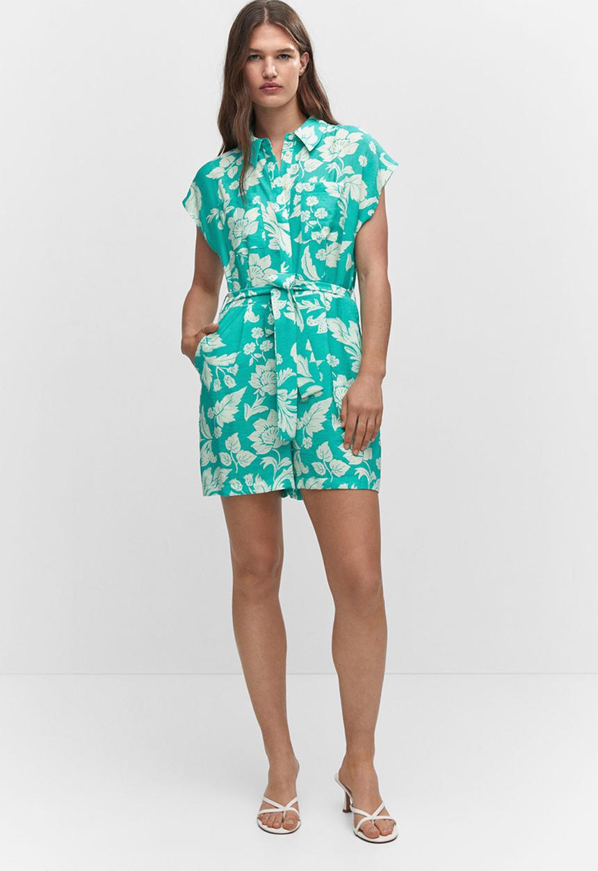 MANGO - Playsuit fiona - mid-green
