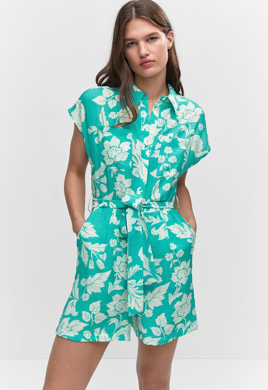 MANGO - Playsuit fiona - mid-green