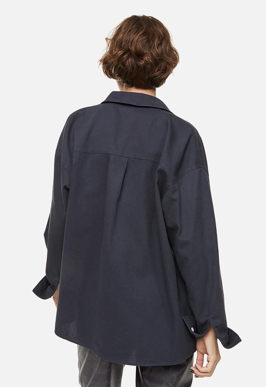 H&M - Oversized cotton overshirt - black